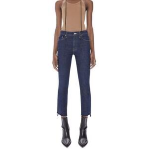 Mother Superior The Insider Crop Step Fray High Rise Jean Clean Your Act Blue 32